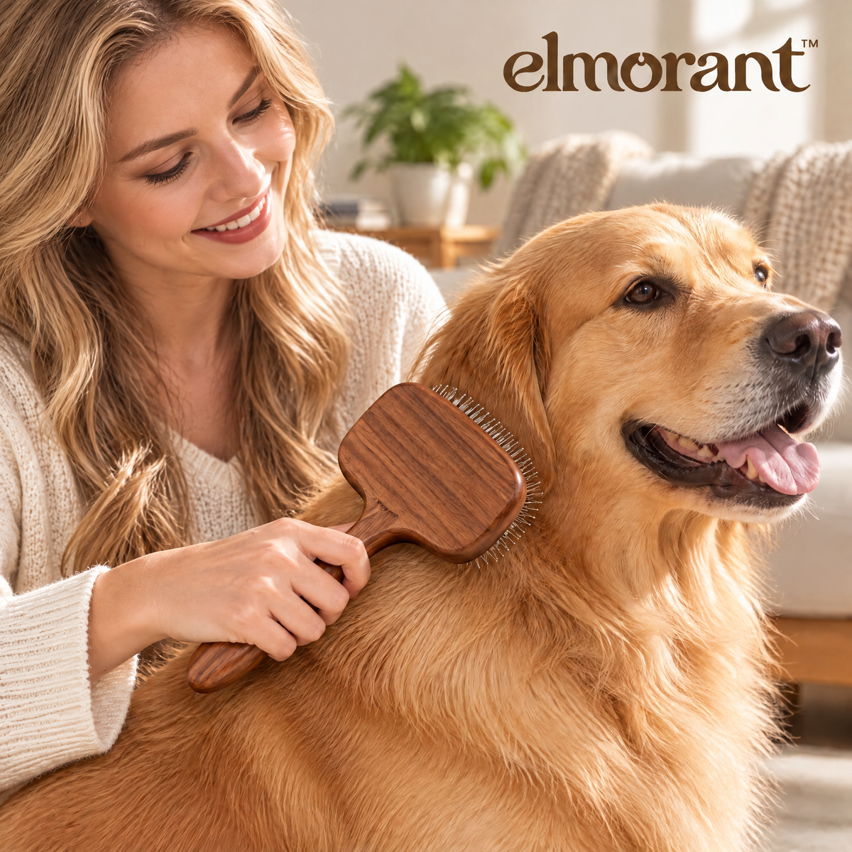 Elmorant™ Wooden Cushion Hair Brush