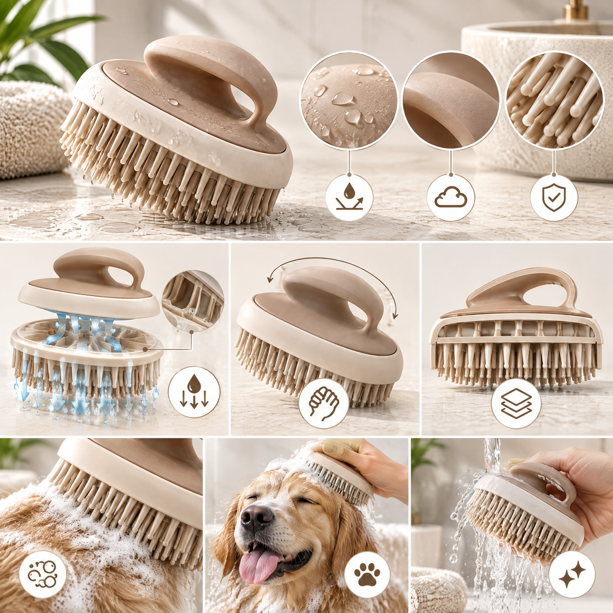 Elmorant™ Easy-Grip Shampoo Scalp Brush