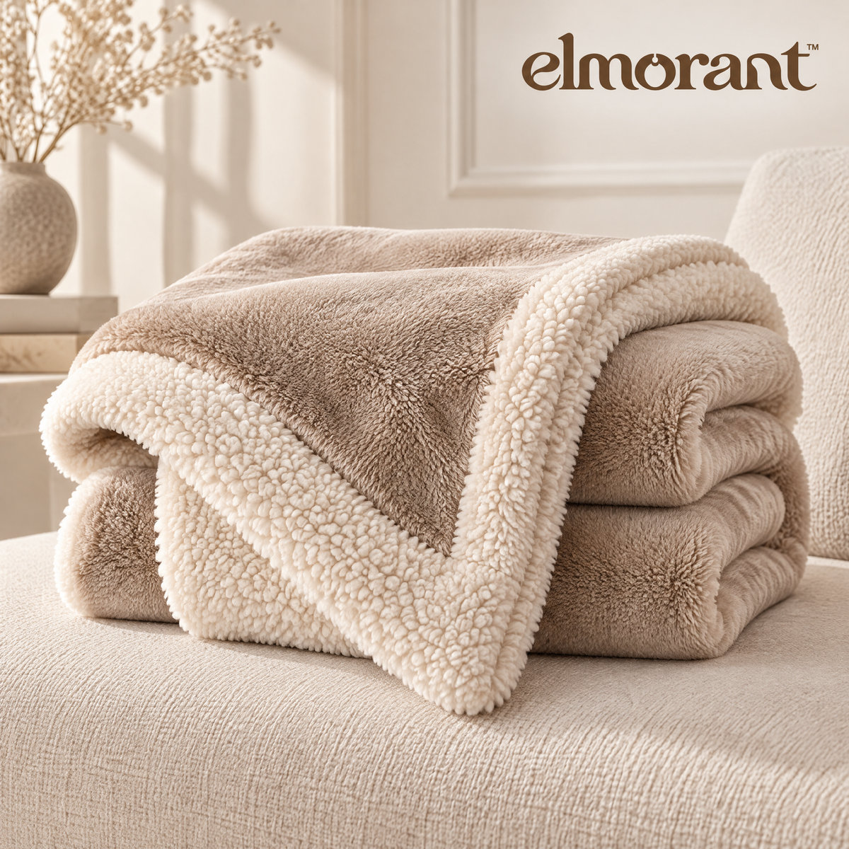 Elmorant™ Sherpa-Lined Plush Throw Blanket