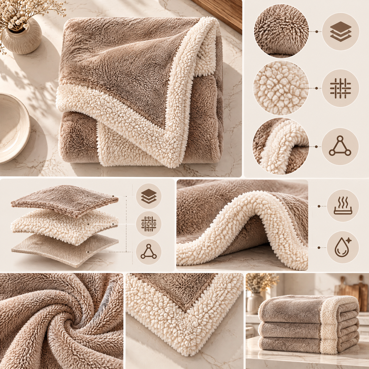 Elmorant™ Sherpa-Lined Plush Throw Blanket