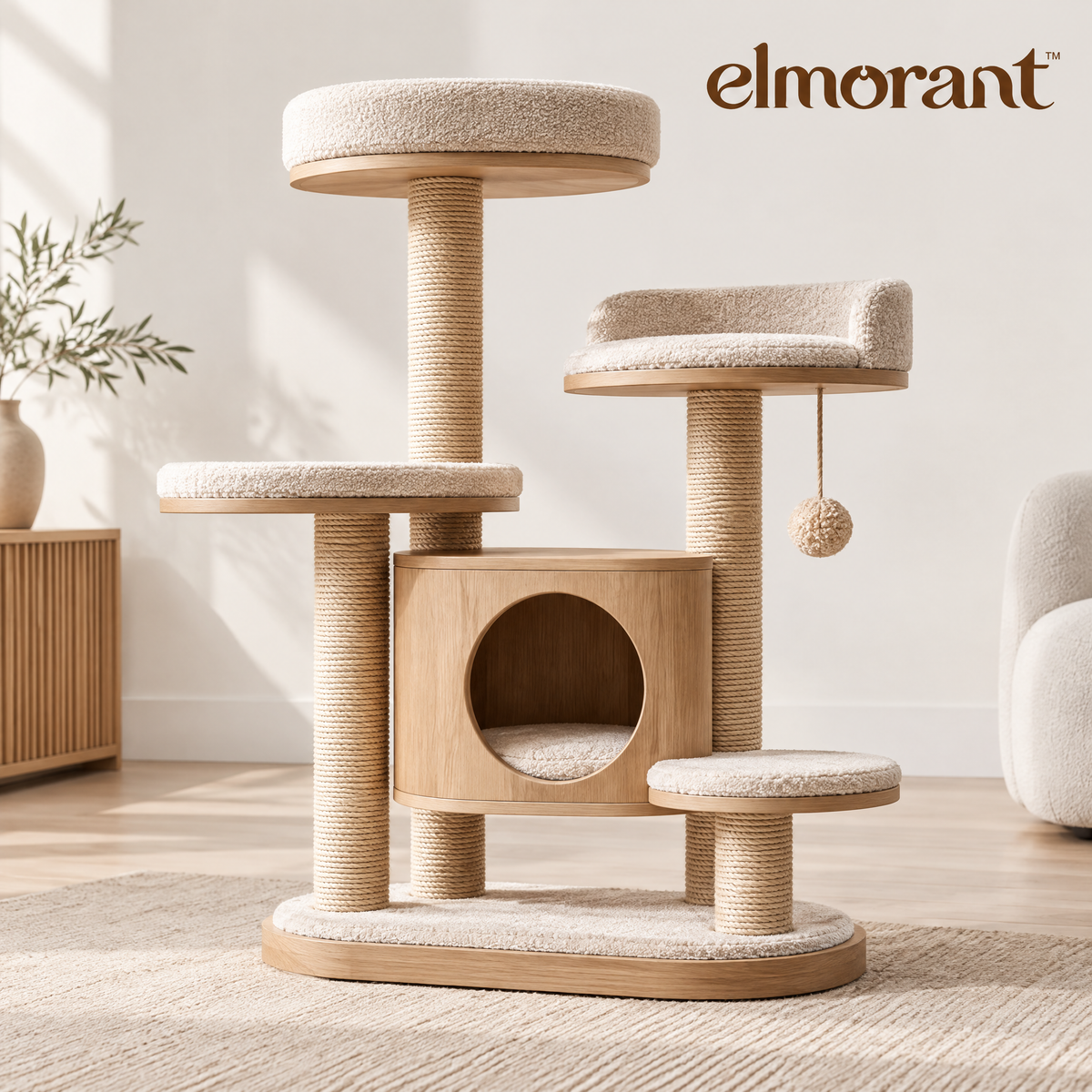 Elmorant™ Multi-Level Wooden Cat Tree