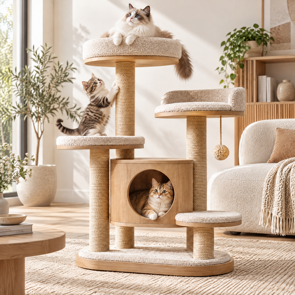 Elmorant™ Multi-Level Wooden Cat Tree
