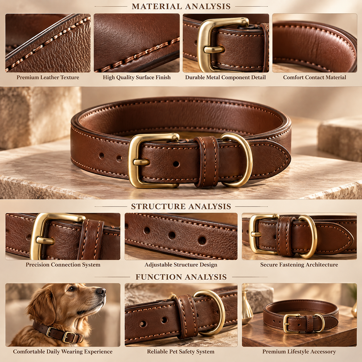 Elmorant™ Classic Leather Dog Collar