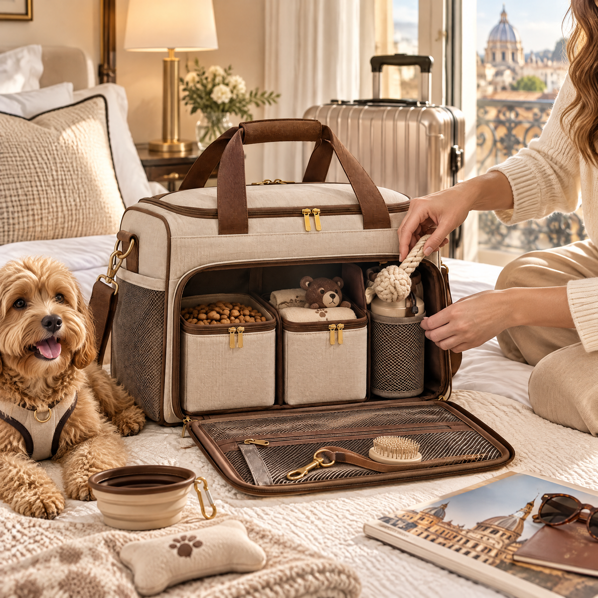 Elmorant™ Multi-Compartment Pet Travel Bag