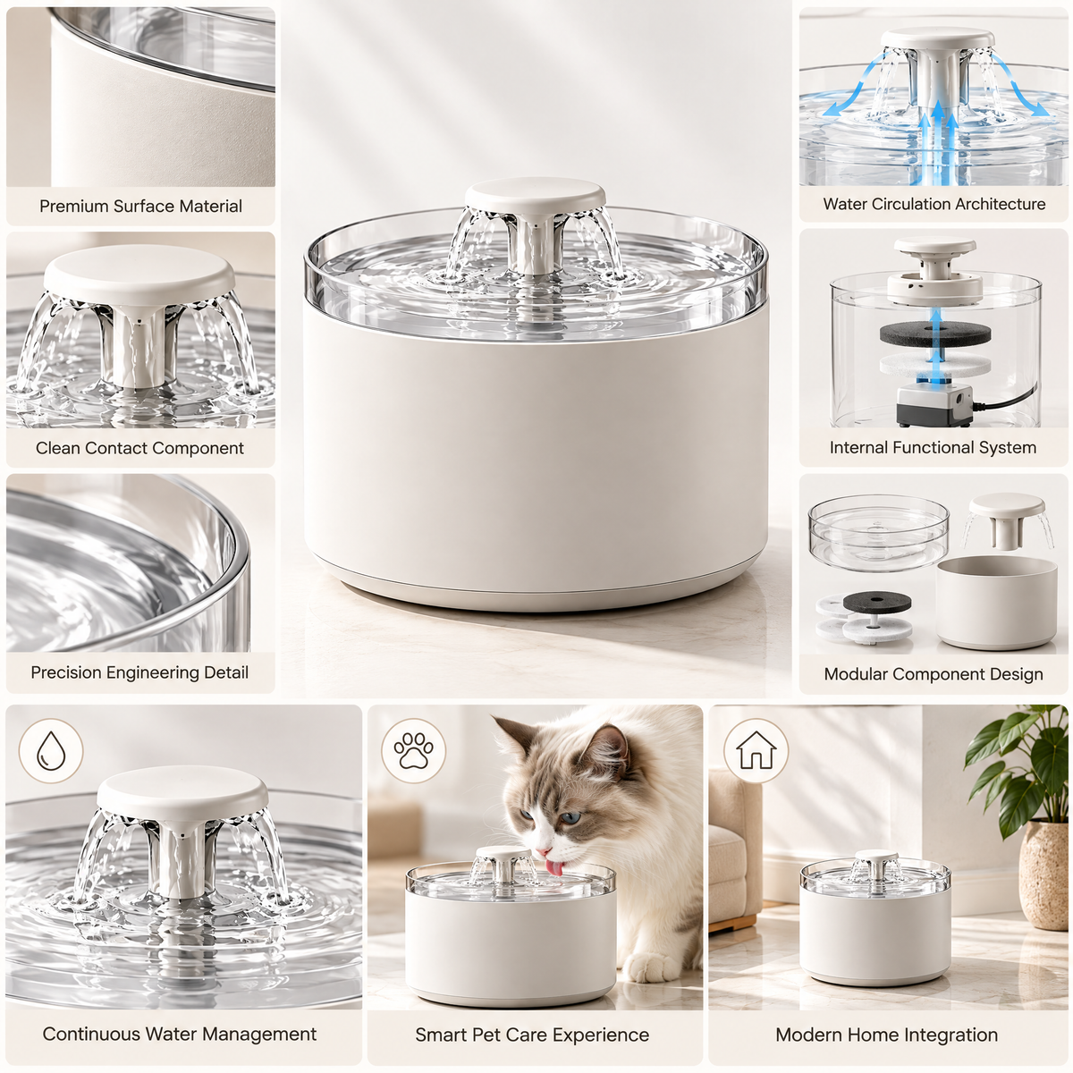 Elmorant™ Flowing Pet Water Fountain